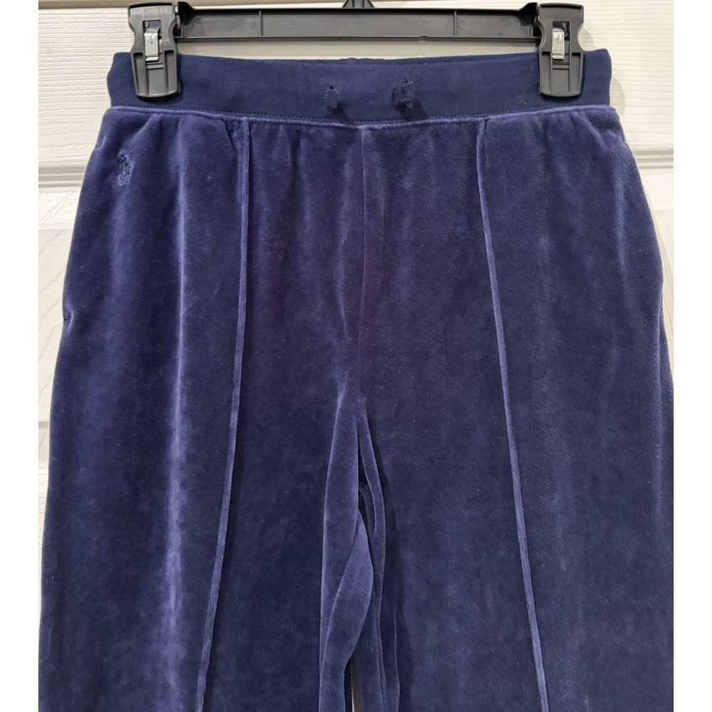 Polo Ralph Lauren Sweatpants Girls Sz LG 12/14 Blue Suede Elastic Waist Joggers - Picture 3 of 7